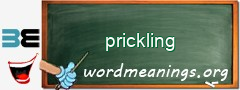 WordMeaning blackboard for prickling